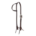 WD-RTSEH-HO-13 Heavy Oiled Rope Tooling Floral Bar Double Buckle Single Ear Headstall