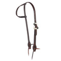 WD-RTSEH-HO-2 Heavy Oiled Rope Tooling Silver Bar Double Buckle 5 8 Inch Single Ear Headstall